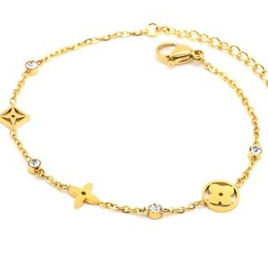 18K GOLD PLATED STAINLESS STEEL "FOUR-LEAF CLOVER" BRACELET